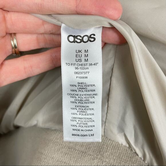 ASOS | Tan Oversized Sherpa Zipper Heavy Bomber Jacket - Picture 11 of 14